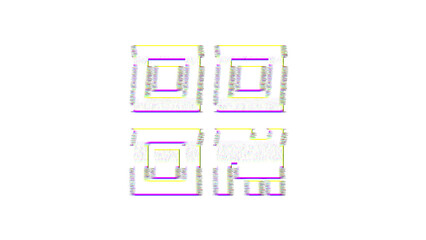 Icon qrcode is distorted. Glitch. Noise, chromatic aberration, geometric distortion