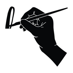 Do calligraphy Silhouette, Vector, Icon, Logo, White Background.