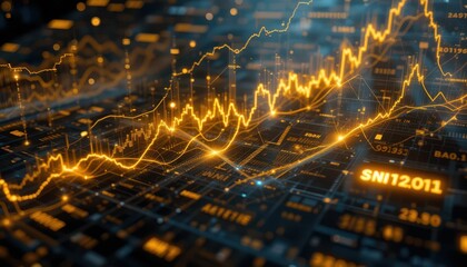 Dynamic Financial Chart with Trend Lines and Data Visualization Elements