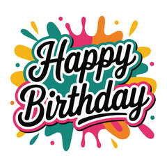 happy birthday text design 