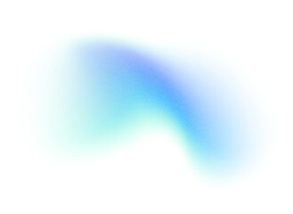 Abstract gradient shape with noise, blue blurred grainy color gradation, vibrant design element. Figure with soft flow effect, isolated on white. Vector illustration.