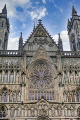 Obraz premium Nidaros Cathedral is the name given to the Lutheran cathedral in Trondheim, Norway, a city that was known in the Middle Ages as Nidaros