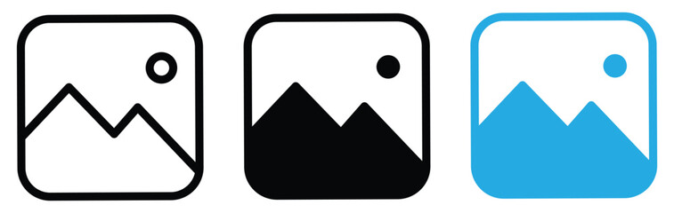 gallery icon set, Picture icon vector, photo gallery icon symbol