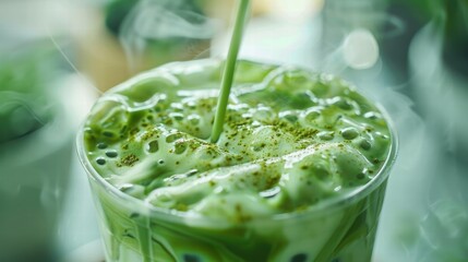Refreshing Green Drink with Creamy Texture and Thin Misty Vapor