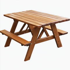 wooden table isolated on white