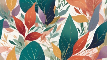 seamless background with leaves