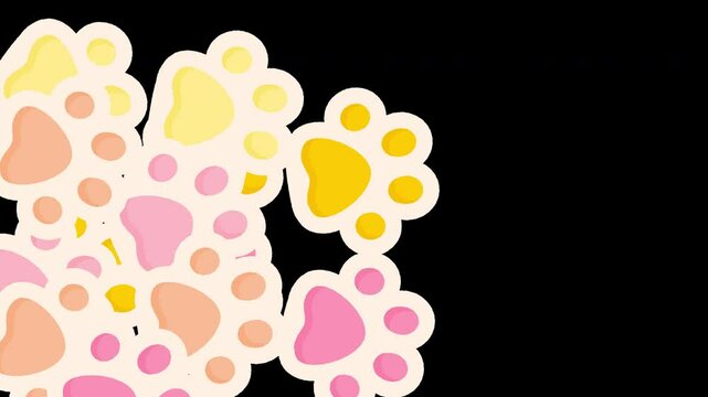 Animal paw illustration transition set