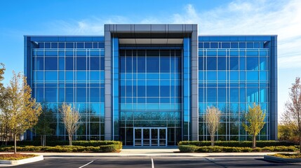 A corporate building captured in a neatly organized x grid with nine windows, using the -section photographic rule.