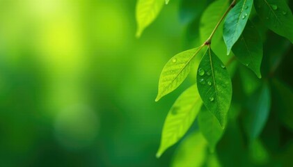 Water droplets glisten on a willow tree's leaves, foliage, greenery