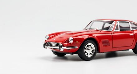 Classic Red Sports Car Studio Shot Brightly Lit. AI Generated