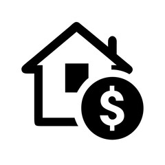 Real Estate Price Icon - Home Value and Cost Symbol
