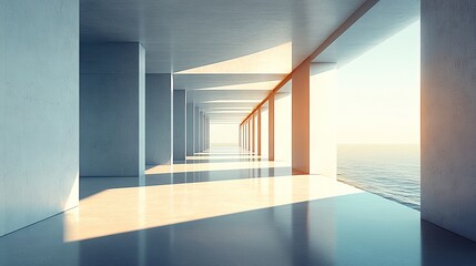 Windows minimalist a series receding into the distance, creating perspective linear and vanishing depth a sense of.