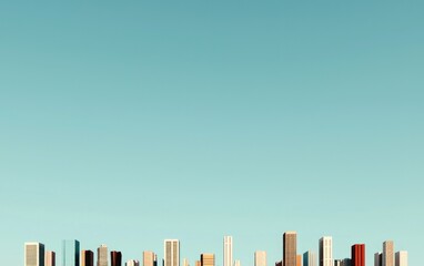 Obraz premium Pixel Art Cityscape With Colorful Buildings And Clear Sky