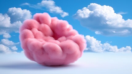 Pink Fluffy Cloud Chair in a Dreamy Sky
