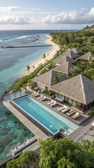 Obraz premium Luxury Overwater Bungalows with Private Pools in Tropical Paradise - Exclusive Island Resort