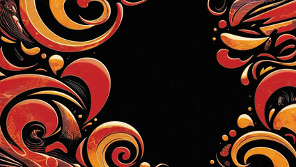 Abstract Colorful Lines 3d Illustration Contrast Color With Black Background, with full red gradient color, simple elegant, simple background