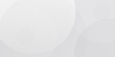 Fototapeta premium White geometric abstract background overlap layer on bright space with lines effect decoration. Modern graphic design element circles modern