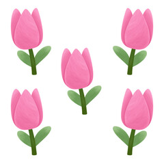Fototapeta premium seamless pattern with pink tulips