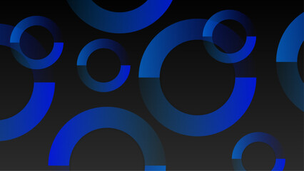 blue and black modern abstract circle geometric background with clean shapes and stylish vector illustration