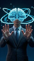 businessman hand holding cloud computing concept