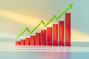 3D render of a rising trend