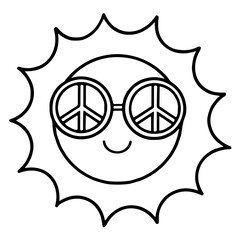 Sun retro cartoon 