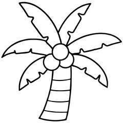 Coconut palm cartoon 
