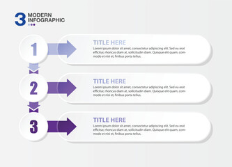 Infographic 3 step, Blue tone.