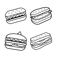 Sandwich Vector fast food set