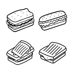 Sandwich Vector hand drawn illustrations