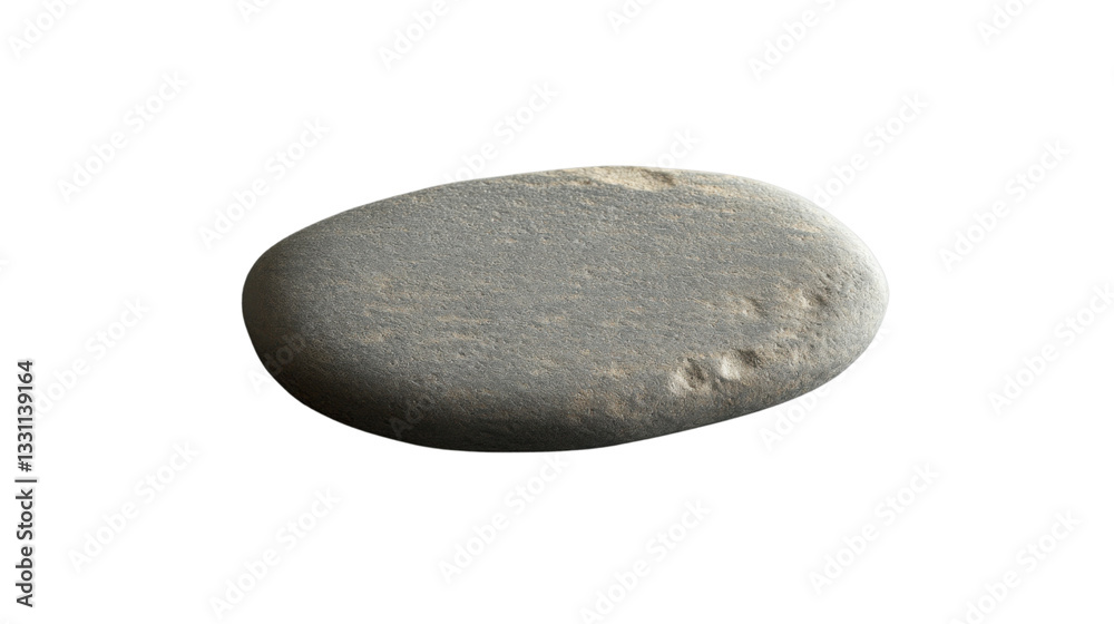 Poster smooth gray stone isolated on transparent background with clipping path