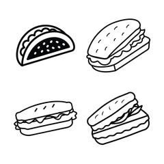 Sandwich Vector fast food icons set