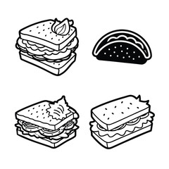 Sandwich Vector set of cakes