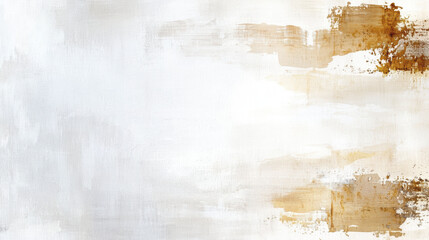 Obraz premium Abstract art with soft white and gold brush strokes creates serene atmosphere