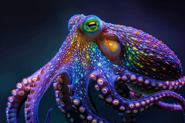 Obraz premium Vibrant Octopus with Iridescent Skin