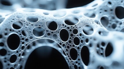 Cellular Structure Interconnected Network in Macro Photograph Abstract Microscopic Formations