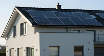 Obraz premium solar panels on a roof