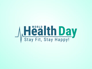 World Health Day creative logo design thematic Banner poster backdrop flyer template illustration, Stay Healthy, My health my right, World Health Day, Global health care concept