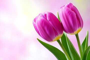 Fototapeta premium Stunning Pink Tulips in Springtime