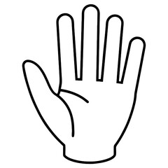 Obraz premium An Open Hand, A Symbol Of Friendship, Welcome, And Universal Connection, Depicted In Simple Bold Black Lines Against A Plain White Background