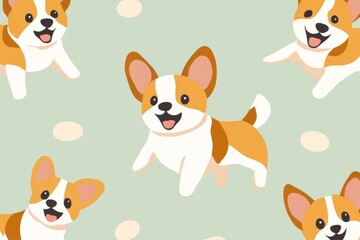 simple vector background wallpaper of Corgi dogs