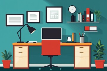 flat vector background office