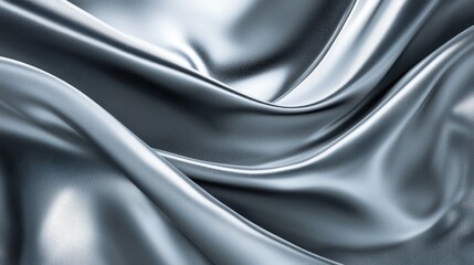 Obraz premium Smooth and Shimmering Silver Fabric with Soft Flowing Texture