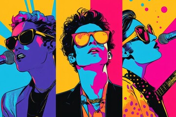 I'm going to make a music poster with a pop art feel, so please make a character for me. --ar 3:2 --v 6.1 Job ID: 7b1bac3f-43ad-4f64-a47c-4bfa9af6c34d