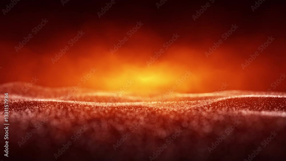 Wall mural dark dangerous fire background with loop dotted waves slow motion background.
