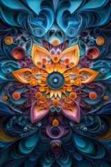 Fototapeta premium Vibrant floral design with colorful patterns.
