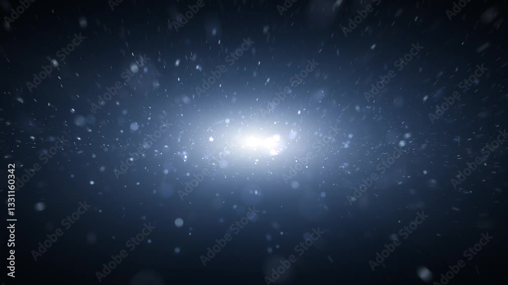 Canvas Prints festive blue glowing particles flying with flickering light loop background.