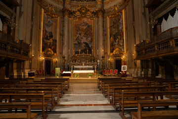 Fototapeta premium Interior architecture and art at Church of Sant'Ignazio di Loyola in Rome, Italy