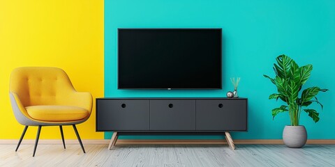 Cozy living room featuring a television and a stylish plant creating a comfortable environment for relaxation