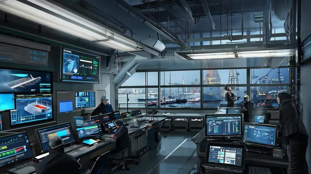 Night Shift at the Port Control Center